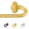 TVWOO Gold Wrap Around Curtain Rods:5/8" Small Blackout Adjustable Window Curtain Rod for Bedroom Kitchen Apartment Renter Friendly,Room Darkening Curved Drapery Rods Easy Install,Brass Golden 28-48" view 1