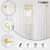 TVWOO Gold Wrap Around Curtain Rods:5/8" Small Blackout Adjustable Window Curtain Rod for Bedroom Kitchen Apartment Renter Friendly,Room Darkening Curved Drapery Rods Easy Install,Brass Golden 28-48" view 2