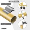TVWOO Gold Wrap Around Curtain Rods:5/8" Small Blackout Adjustable Window Curtain Rod for Bedroom Kitchen Apartment Renter Friendly,Room Darkening Curved Drapery Rods Easy Install,Brass Golden 28-48" view 4