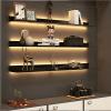 EMYJAY Wall Mounted Light-Emitting Shelves, Storage Shelf Floating Display Shelf LED Light Up Can Hold A Lot of Things Objects are Not Easy to Fall (Color : Black, Size : 60x23x7.5cm) view 1