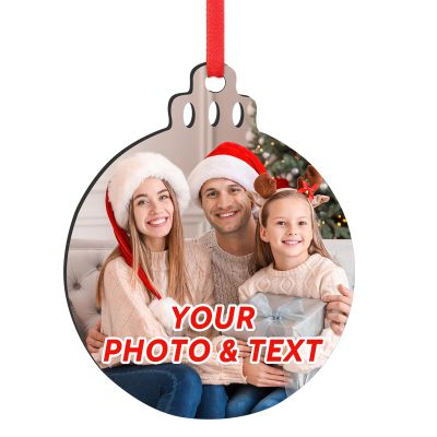 Personalized Christmas Ornaments 2026, Double-Side Custom Christmas Ornament, Photo Ornament Christmas Tree Decorations Xmas Gifts for Kids, Mom, Dad, Family