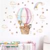 Hot Air Balloon Wall Decals Rainbow Clouds Star Wall Sticker Peel and Stick Cute Animals Travelling in A Balloon Wall Art Murals Kids Baby Nursery Playroom Bedroom Classroom Wall Decor 35.4in *26.4in view 1