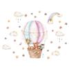 Hot Air Balloon Wall Decals Rainbow Clouds Star Wall Sticker Peel and Stick Cute Animals Travelling in A Balloon Wall Art Murals Kids Baby Nursery Playroom Bedroom Classroom Wall Decor 35.4in *26.4in view 4