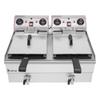 EH102V 16.9QT / 16L Total Capacity 24.9QT/23.6L Stainless Steel Faucet Double Tank Deep Fryer 3400W MAX (8L 8L Big Blue/Large Handle) view 1