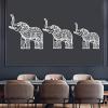 Elephant Metal Wall Art Set of 3,Elephant Metal Wall Art, Mandala Metal Wall Decor, Lucky Elephant Family Metal Art Design, Home Wall Decoration (L (Set of 3), Gold) view 3