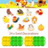 24 Pcs Chicken Hanging Swirls Chicken Farm Ceiling Swirls Decorations Chicken Birthday Party Supplies for Chick Birthday Baby Shower Decorations Chicken Party Decorations view 2
