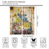 Retro Wooden Board Scarecrow Curtains - Rustic Vintage Fall Truck Sunflower Pumpkin Maple Leaves Window Drapes Blackout Curtains Thermal Insulated Rod Pocket Curtains 2 Panels 63" L x 27.5" W view 2