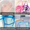 Cute Mesh Popup Laundry Hamper with Carry Handles, Large Capacity Foldable Lightweight Dirty Clothes Basket for Girls Room, Dorm | Travel & Camping view 4
