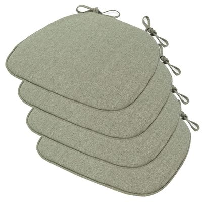 1/2/4 Packs Breathable Cotton and Linen Seat Cushion, Dining Room Kitchen Chair Cushion, Non-Slip Seat Pads with Zipper (Color : Green, Size : 40 * 43cm (4packs))