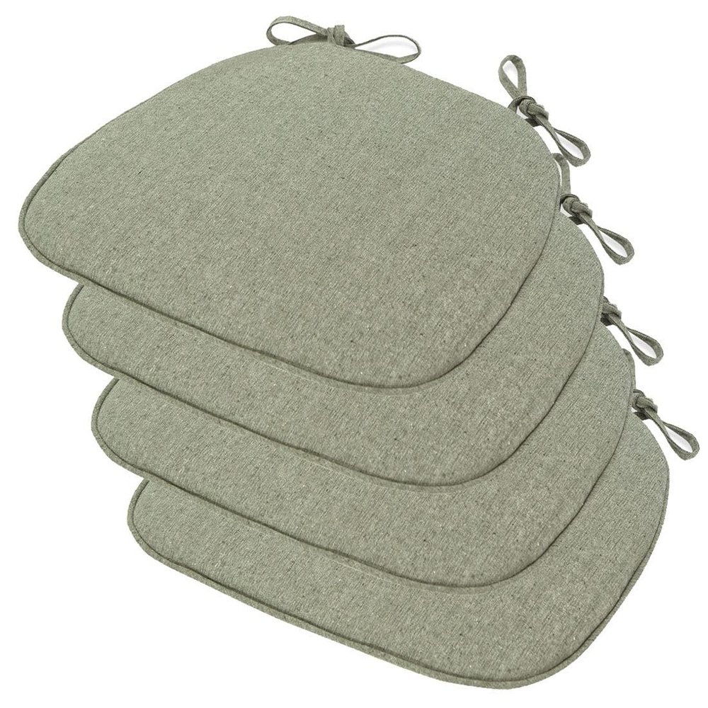 1/2/4 Packs Breathable Cotton and Linen Seat Cushion, Dining Room Kitchen Chair Cushion, Non-Slip Seat Pads with Zipper (Color : Green, Size : 40 * 43cm (4packs))