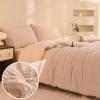LLanCL 3D Jacquard Design Comforter Set, Ultra-Soft Warm Twin Size Sherpa Fur Plush 2-Pieces Sets Luxury Cozy Bedding with 1 Pillowcase (68"x90", Cream White) view 2