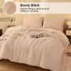 LLanCL 3D Jacquard Design Comforter Set, Ultra-Soft Warm Twin Size Sherpa Fur Plush 2-Pieces Sets Luxury Cozy Bedding with 1 Pillowcase (68"x90", Cream White) view 3