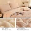 LLanCL 3D Jacquard Design Comforter Set, Ultra-Soft Warm Twin Size Sherpa Fur Plush 2-Pieces Sets Luxury Cozy Bedding with 1 Pillowcase (68"x90", Cream White) view 4