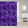 Cartoon Bats Kids Shower Curtains,Happy Halloween Holiday Starry Sky Bathroom Curtains for Boys Girls Adults,Geometric Stripes Chic Black Purple Waterproof Curtains,12 Hooks Suits,72" W x 72" L view 2