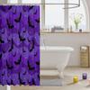 Cartoon Bats Kids Shower Curtains,Happy Halloween Holiday Starry Sky Bathroom Curtains for Boys Girls Adults,Geometric Stripes Chic Black Purple Waterproof Curtains,12 Hooks Suits,72" W x 72" L view 3