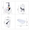AOPPLSOT Soap Dispenser Set White, Bathroom Accessory Sets with soap Dispenser, Toothbrush Cup, soap Dish, Toothbrush Holder, for Apartment, Dormitory,Ocean view 3