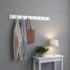 lomejii Wooden Wall Mounted Coat Rack  31 Inch, White with 8 Silver Hooks for Entryway, Hallway, Bedroom view 3