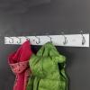 lomejii Wooden Wall Mounted Coat Rack  31 Inch, White with 8 Silver Hooks for Entryway, Hallway, Bedroom view 4