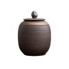 Ceramic Tea Caddy Rough Terra Cotta Tea Canister Sealed Storage Jar Vintage Ceramic Household Tea Warehouse Tea Canister Tea Set Tea Storage Container view 1