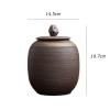 Ceramic Tea Caddy Rough Terra Cotta Tea Canister Sealed Storage Jar Vintage Ceramic Household Tea Warehouse Tea Canister Tea Set Tea Storage Container view 2