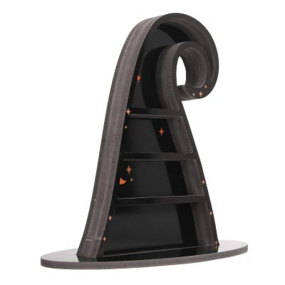 ViaGasaFamido Crystal Display Shelf, Gothic Witch Hat Design Crystal Holder Rock Gem Stone Storage Organizer for Living Room Table Top Bedroom Aesthetic