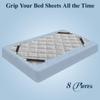 Sopito Sheet Straps, Adjustable Elastic Bed Sheet Holder, 8pcs Black view 4