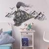 Ink Train Car Wall Stickers, 3D Wall Decals, Self Adhesive Removable, Art Decal Mural Wallpaper Decor, Kids Boy Room Bedroom Playroom (Ink Train) view 2
