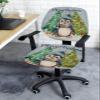 AMZRicher Christmas Office Chair Cover Stretchable Computer Chair Seat Cover Backrest Slipcovers, Stretchable Rotating Desk Chair Seat Cushion Split Protectors Vintage Rustic Blue Penguin Pine Tree view 3