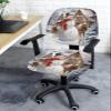 AMZRicher Christmas Office Chair Cover Stretchable Computer Chair Seat Cover Backrest Slipcovers, Stretchable Rotating Desk Chair Seat Cushion Split Protectors Farmhouse Elk Snowman Snowy Deer view 3