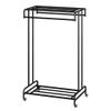 Coat Rack Freestanding Home Double Pole Hanger Floor Home Balcony Drying Clothes Pole Bedroom Coat Rack with Wheels Hanging Clothes Rack Hallway/Entrance Hanger Brackets ( Color : B , Size : 120*45*15 view 1