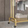 Coat Rack Freestanding Home Double Pole Hanger Floor Home Balcony Drying Clothes Pole Bedroom Coat Rack with Wheels Hanging Clothes Rack Hallway/Entrance Hanger Brackets ( Color : B , Size : 120*45*15 view 3