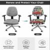 AMZRicher Christmas Office Chair Cover Stretchable Computer Chair Seat Cover Backrest Slipcovers, Stretchable Rotating Desk Chair Seat Cushion Split Protectors Red Truck Xmas Snowy Tree Lattice view 2