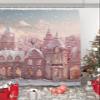 Christmas Shower Curtain for Bathroom 72" x 78" Pink Christmas Castle Snowflake Seasonal Winter Shower Curtain with Hooks Polyester Waterproof Home Bathtub Decor view 4