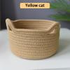 Gao Bao Long Basket Organizers,Storage Basket,Woven Basket,100% Cotton Rope,Small Cute Cat Look for DecorStorage Baskets for Kitchen & Living,Pantry,Bathroom,Bedroom,Set of 3 (Pastel cat) view 2