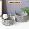 Gao Bao Long Basket Organizers,Storage Basket,Woven Basket,100% Cotton Rope,Small Cute Cat Look for DecorStorage Baskets for Kitchen & Living,Pantry,Bathroom,Bedroom,Set of 3 (Pastel cat) view 3