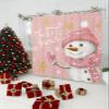 Christmas Shower Curtain for Bathroom 72" x 78" Pink Christmas Snowman Snowflake Winter Xmas Shower Curtain with Hooks Polyester Waterproof Home Bathtub Decor view 2