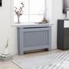 loibinfen Anthracite Radiator Cover Heating Cabinet Shelf, MDF Heating Cover Cabinet, Home and Office Heater Heating Side Stand Radiator Cover Cabinet Shelf, Cross Design, 44.1"x7.5"x32.1" -AA view 1