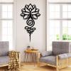 Cadeali Metal Lotus Flower Wall Art, Lotus Unalome Metal Wall Decor, Buddhist Decor, Unalome Wall Art, Zen Meditation Sign, Spiritual Artwork for Living Room, Yoga Studio (19"x35" | 47x90cm, White) view 2