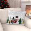 Victoroes Snowman Decorative Cozy Soft Velvet Luxury Throw Pillowcase Covers Gray Christmas Buffalo Plaid Tree Snowflake Xmas Square Zipper Cushion Case for Couch Auto Bedroom 20x20IN view 2
