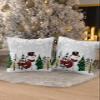 Victoroes Snowman Decorative Cozy Soft Velvet Luxury Throw Pillowcase Covers Gray Christmas Buffalo Plaid Tree Snowflake Xmas Square Zipper Cushion Case for Couch Auto Bedroom 20x20IN view 3
