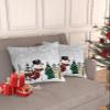Victoroes Snowman Decorative Cozy Soft Velvet Luxury Throw Pillowcase Covers Gray Christmas Buffalo Plaid Tree Snowflake Xmas Square Zipper Cushion Case for Couch Auto Bedroom 20x20IN view 4