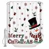 Christmas Shower Curtain for Bathroom 72" x 72" Merry Christmas Snowman Snowflake Berry Xmas Shower Curtain with Hooks Polyester Waterproof Home Bathtub Decor view 1