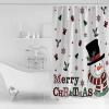Christmas Shower Curtain for Bathroom 72" x 72" Merry Christmas Snowman Snowflake Berry Xmas Shower Curtain with Hooks Polyester Waterproof Home Bathtub Decor view 2