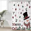 Christmas Shower Curtain for Bathroom 72" x 72" Merry Christmas Snowman Snowflake Berry Xmas Shower Curtain with Hooks Polyester Waterproof Home Bathtub Decor view 4