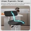 TUJOBA Saddle Chair Ergonomic Office Chair with Locking Wheels, Footrest & Backrest Kitchen Counter Chair, 50-70cm Adjustable Height Swivel Stools for Home (Color : Red) view 2