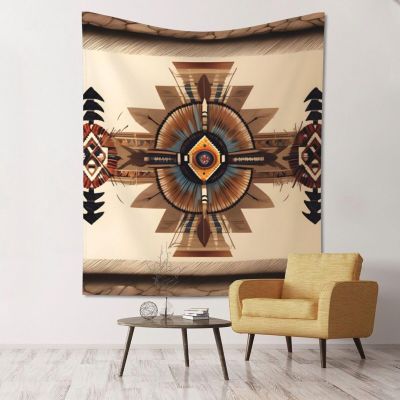 Native American Painting Scandinavian Minimalist Tapestry, Landscape Home Decor Room For Living Room Bedroom College Dormitory (Vertical 60x51in)