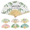 50pcs Personalized Paper Fans with Picture, Custom Paper Hand Fans for Party Decorate Gift, Custom Folding Fans for Wedding Favors Guests Bulk, Woman Fan Customize, Bridal Wedding Dancing Props Fans view 1