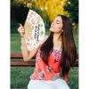 50pcs Personalized Paper Fans with Picture, Custom Paper Hand Fans for Party Decorate Gift, Custom Folding Fans for Wedding Favors Guests Bulk, Woman Fan Customize, Bridal Wedding Dancing Props Fans view 4