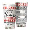 MEDROC Miracle Worker Nutrition Facts Trucker Tumbler Stainless Steel 20oz, Funny Gifts Bulks For Office Women Men Work Friend Coworker, Driking Coffee Cup For Birthday Christmas view 1
