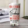 MEDROC Miracle Worker Nutrition Facts Trucker Tumbler Stainless Steel 20oz, Funny Gifts Bulks For Office Women Men Work Friend Coworker, Driking Coffee Cup For Birthday Christmas view 2
